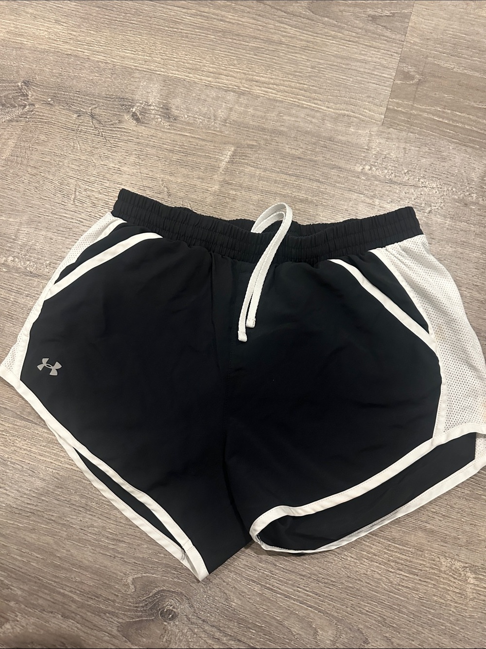 Under Armour Black and White Women's Running Shorts